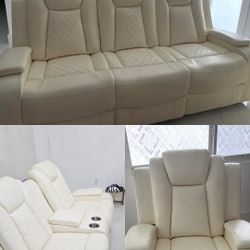 New White Power Reclining Couch 