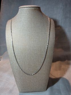 Rhodium Over Sterling Silver Diamond Cut Chain Necklace 36 in Length