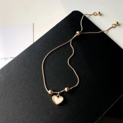 NEW Fashion Gold Heart Bracelet Adjustable Bangle Women
