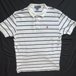 Vintage polo Ralph Lauren white and black striped shirt 