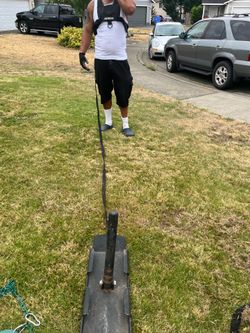 Rogue sled with harness and pull strap