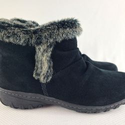New Khombu Women Bonnie Suede Winter Boots Black Size 8