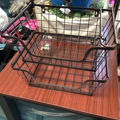 2 Pieces …Under Shelf  Metal Storage Basket. Good For Closets, Kitchen Cabinets 