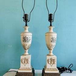 Antique vintage porcelain lamp Set 