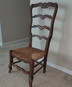 Antique 1800's Rush Seat Ladder Back Chair