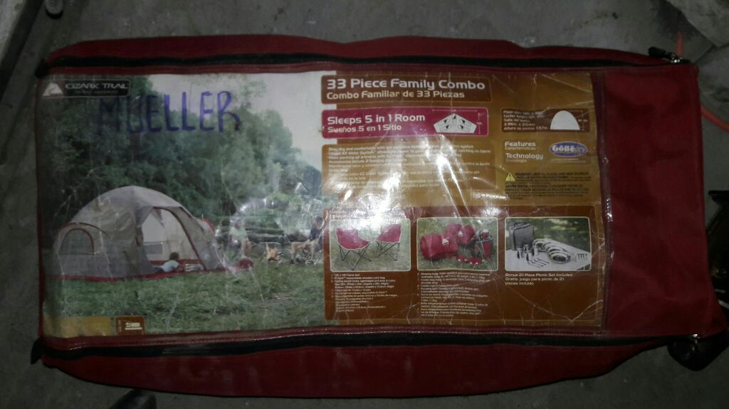 Ozark Trail - 33 Piece Family Combo Tent Set - Sleeps 5