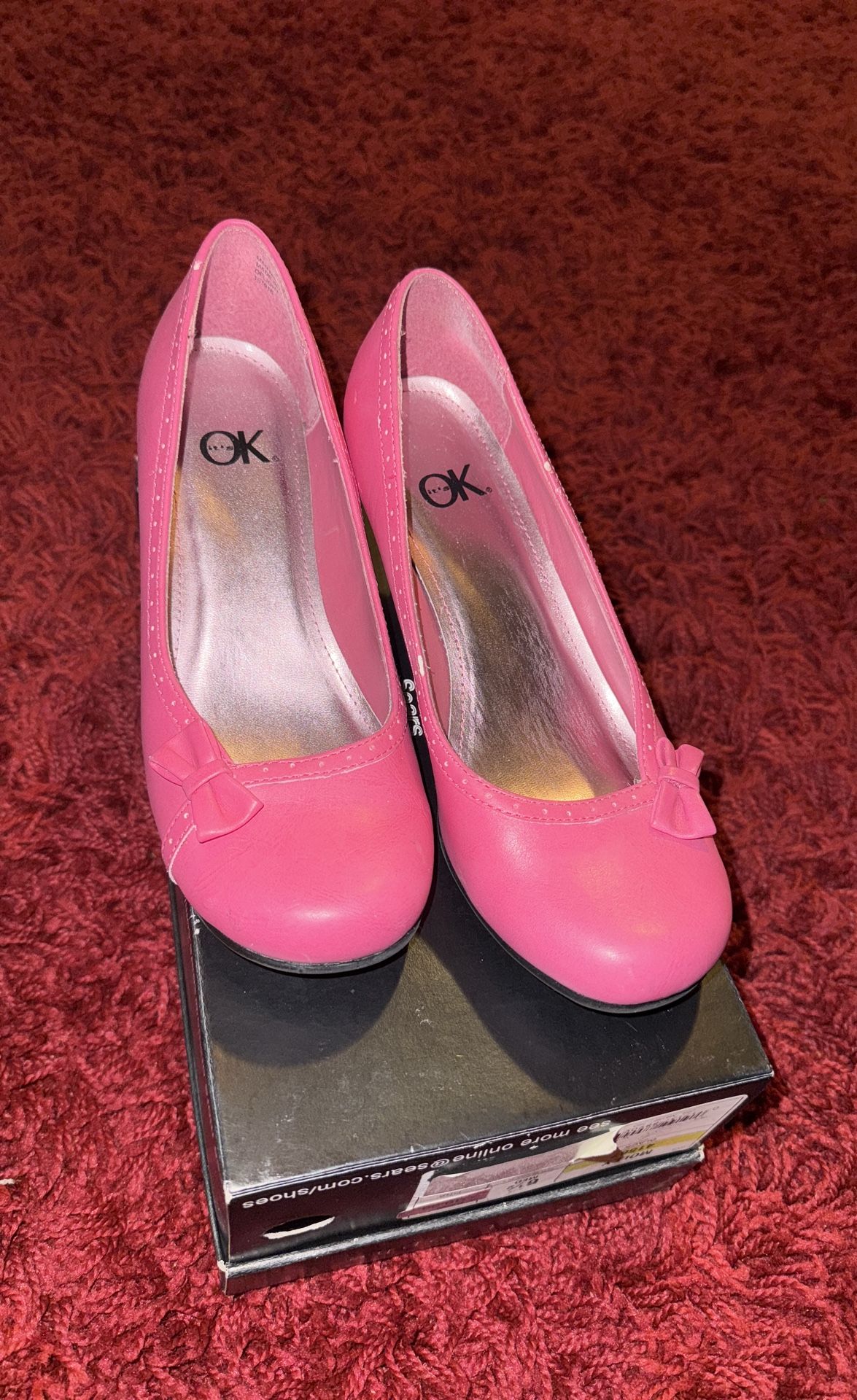 Vintage Pinup Style Pink Heels Size 6.5