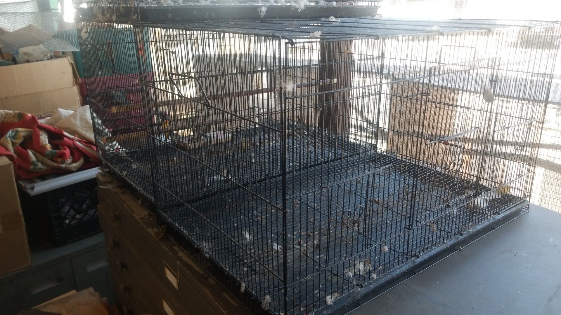 Used bird utility cage 30 x 17 x 18
