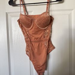 Lace Bodysuit / Lingerie In Orange