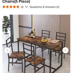 5 PIECES DINING TABLE WITH CHAIRS NEW IN BOX