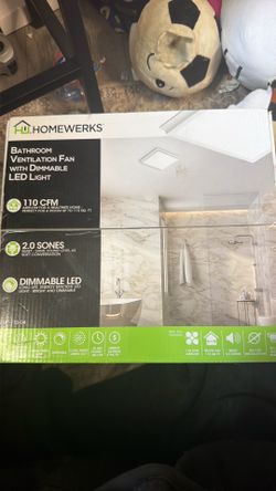 Bathroom ventilation fan with dimmable LED light