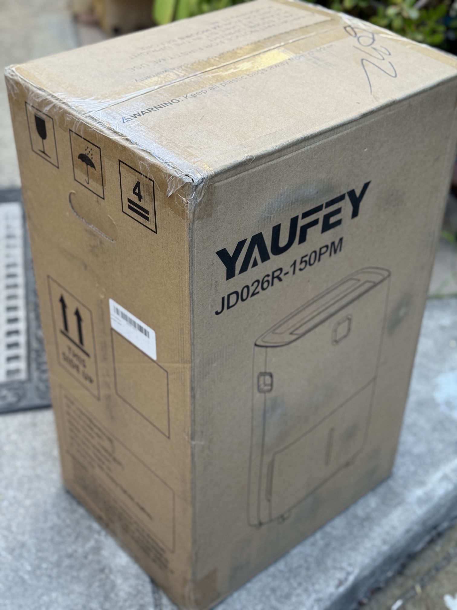 Brand New Yaufey 150 Pints Dehumidifier with Pump for Home, Basement and Large Room up to 7000 Sq. Ft., With Drain Hose, Timer, Intelligent Humidity