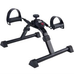 Vaunn Medical Under Desk Bike Pedal Exerciser with Electronic Display for Legs and Arms Workout (Fully Assembled Folding Exercise Pedaler, no Tools Re