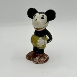 Vintage 1930’s, MICKEY MOUSE, Bisque Toothbrush Holder, Walt Disney, Japan