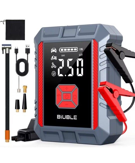 Car jump start tire inflation