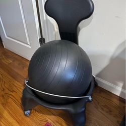 Gaiam Classic Balance Ball Chair – Exercise Stability Yoga Ball Premium Ergonomic Chair for Home and Office