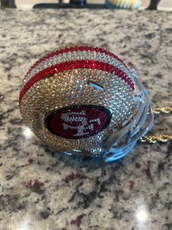 SF 49ers mini helmet with rhinestones and chain
