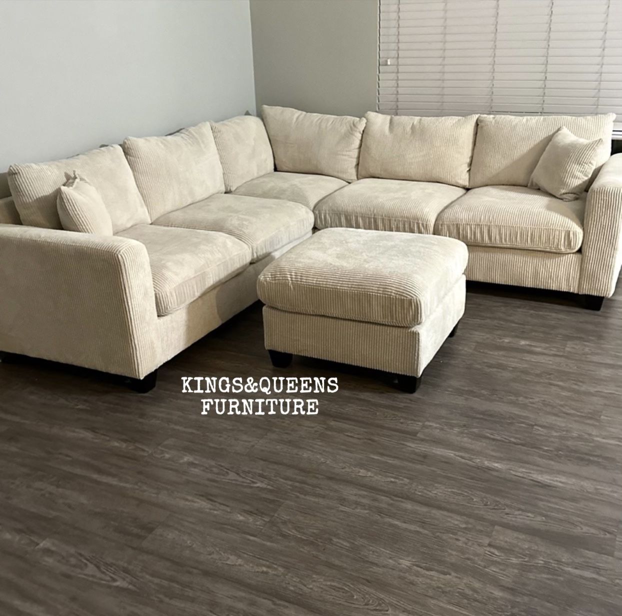 Brand New Sectional With Ottoman