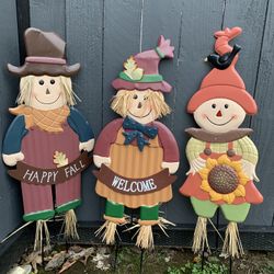 Set Of Fall Scarecrow Yard Decorations