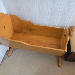 Hand Made Wooden Baby Crib