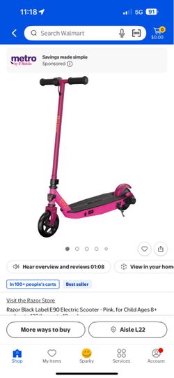 Razor electric scooter pink