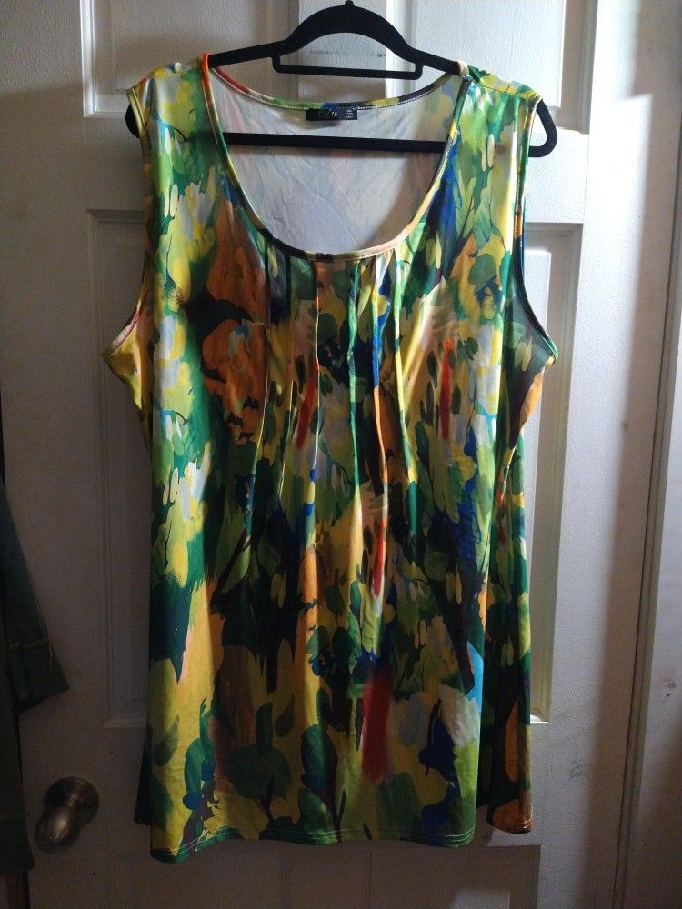 Lily multicolored green pleated tunic