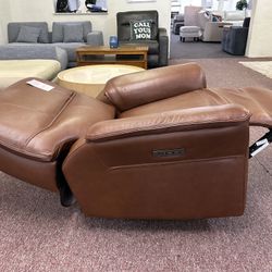 Furniture- Zero Gravity 100% Real Leather Chair- Warlington 