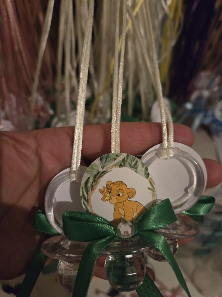 3 Dozens Lion King Baby Shower Guest Pacifiers Necklaces