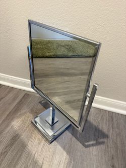 Vintage 1970 Double Sided Table Mirror in the Style of Charles Hollis Jones