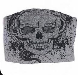Gray Skull Design Tube Top