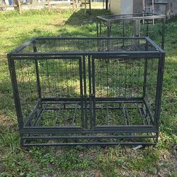 47x30 35 inches Long Stackable Heavy Duty Cage w/Feeding Doors and Divider