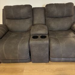 Love Seat And Couch Recliner Set Power