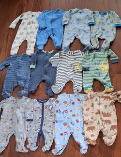 Baby boy new with out Tags footed pajamas / Sleeper  size 0-3 and 3 - 6 months . Price 3 for $8