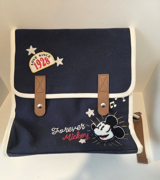 New. Disney Parks Forever Mickey Mouse Messenger Bag Canvas Backpack Heritage