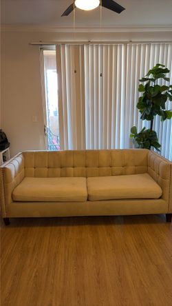 Modern Tufted Cream Sofa