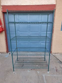 48in 5 level green epoxy Metro shelving