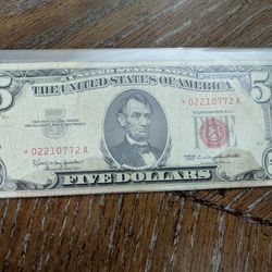 1963 Five Dollar Red Seal Star Note