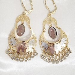 Elephant Tricolor Earring 