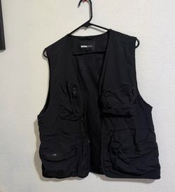 MENS NOVAMAN BLACK UTILITY CARGO VEST MULTI-POCKET SIZE M