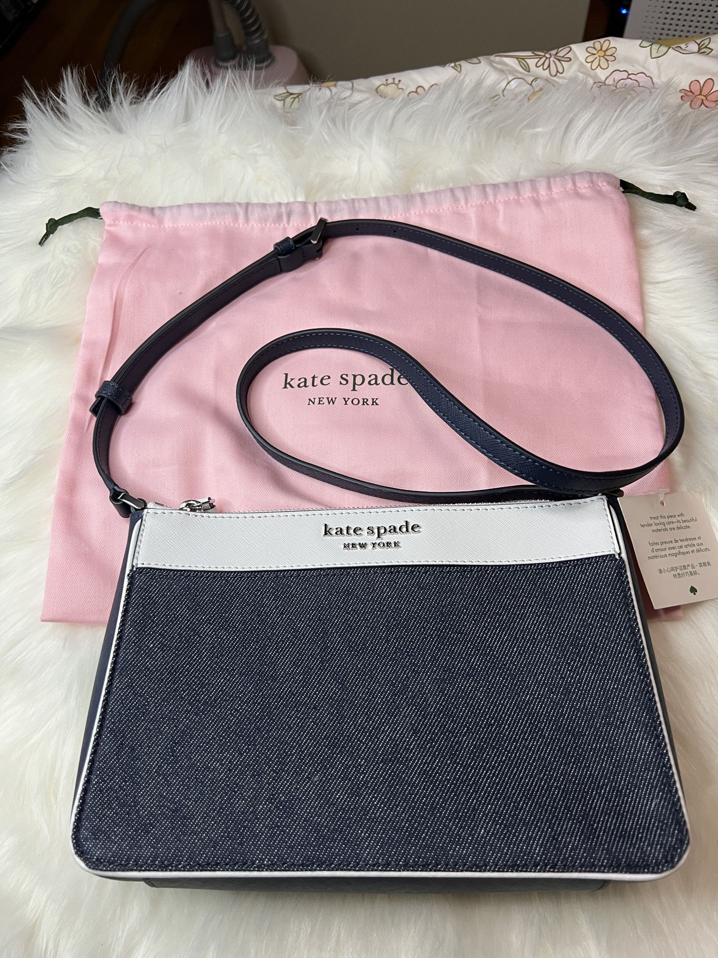 Kate Spade CAMERON DENIM COLORBLOCK MEDIUM TOP ZIP CROSSBODY