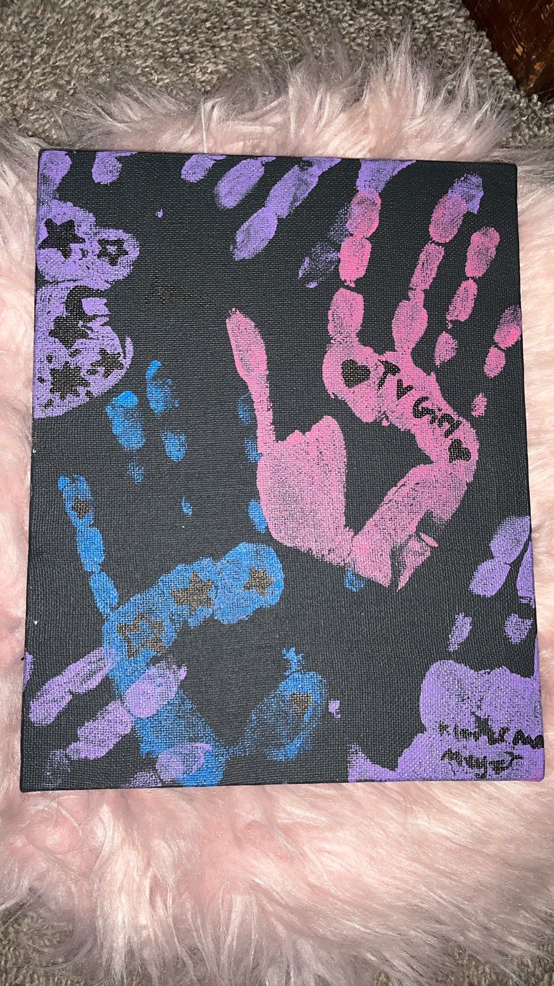 Blue,pink And Purple Tv Girl Music Artist Themed Painting