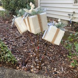 Set Of Three Gift Boxes For Front Porch