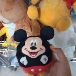 Mickey Mouse Disney Plush Doll Round Small Stuffed Animal Toy For Kids