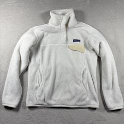 Patagonia Lightweight Synchilla Snap-T Fleece Pullover Womens Small White #556