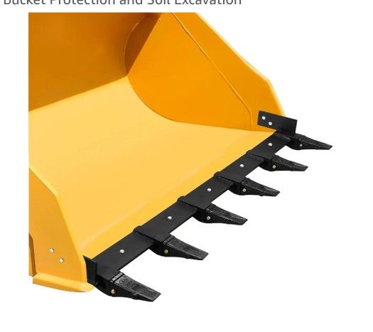 Bucket Tooth Bar, Tractor Bucket Teeth, 60" Steel Bucket Tooth Kit for Loader Tractor, Bolt On Design for Bucket Protection and Soil Excavation