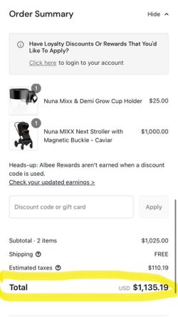 Like new! Nuna Mixx Next Stroller & Cup Holder (orig. $1,135)
