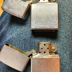Two Vintage Zippo Lighters No Engraving  Thumbnail