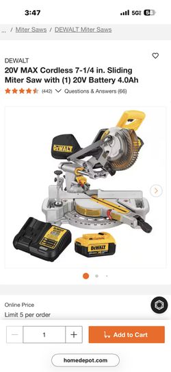 20V Sliding Miter Saw