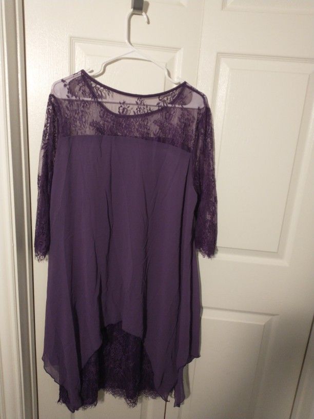 Purple Knee Length Dress
