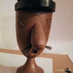 Vintage 1950s Mid-Century Wooden Novelty Barber Shop /Clothes Brush